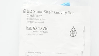BD 47177E Alaris SmartSite Gravity Set 18ml x 104inch 10Drops/mL